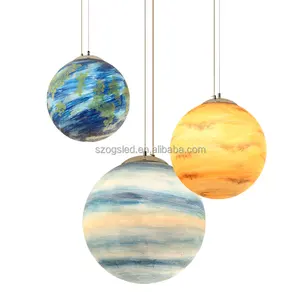 Color Terra Mars Mercurio Pianeta Sfera rotonda lampadario lampada Art design Showroom