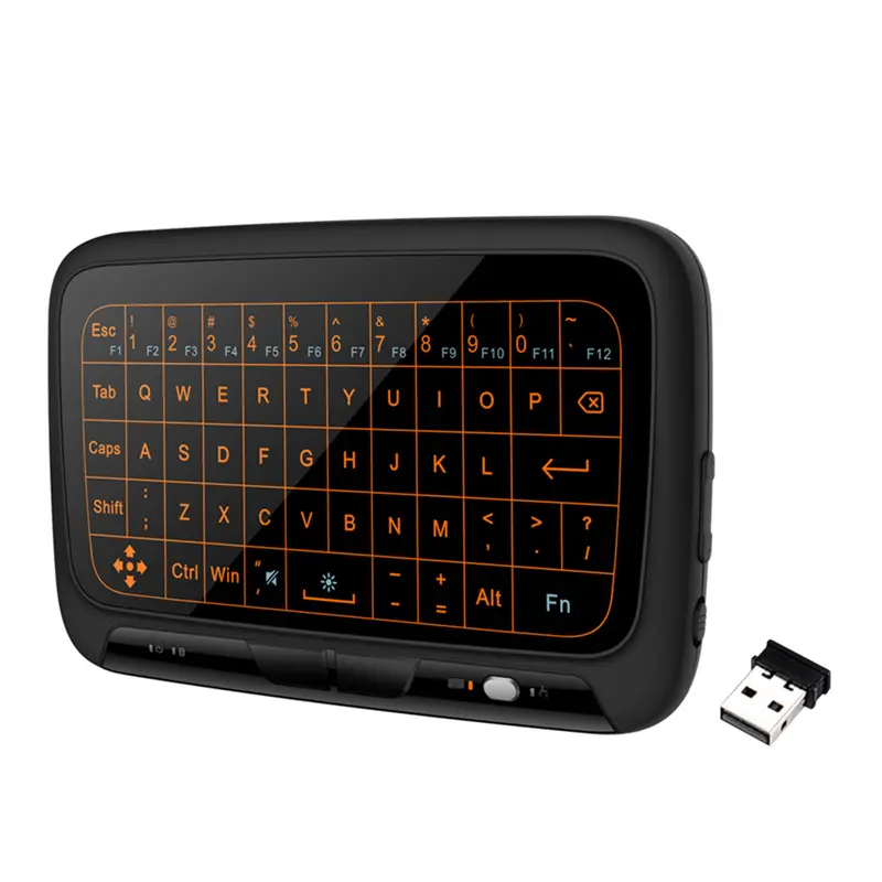 Fábrica de h18 mini teclado sem fio, tela cheia, toque, mouse