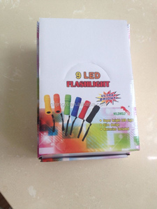 Hot bán nhựa ABS cơ thể khẩn cấp cắm trại 9 LED màu xanh lá cây Torch đèn pin mini - Product Image 6