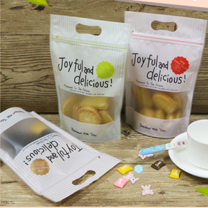Tùy chỉnh in niêm phong túi nhựa dây kéo cho Bánh mì/Bánh quy/Kẹo Cookie đứng lên túi với cửa sổ rõ ràng và xử lý - Product Image 1