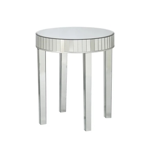 Sparkle 2 Pieces Mirrored <strong>Nesting</strong> <strong>Table</strong> Round Side <strong>Table</strong> for Living Room Hotel - Product Image 4
