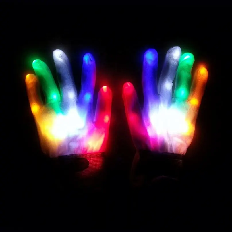 Wholesale Rave Light Flashing Finger Lighting Glow Mittens LED Glow Gloves for halloween