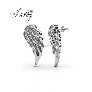 <span class=keywords><strong>Orecchini</strong></span> a Perno con <span class=keywords><strong>Ali</strong></span> <span class=keywords><strong>d</strong></span>'<span class=keywords><strong>Angelo</strong></span> in Argento Sterling 925 Daisini Impreziositi con Cristalli Swarovski Placcati in Oro 18K - Product Image 1