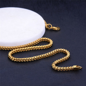 Collana a catena <span class=keywords><strong>Franco</strong></span> in acciaio inossidabile da uomo DAICY di alta qualità, placcata oro 18 carati - Product Image 4