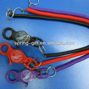 espiral de plástico pantalones de pana con el anillo dominante del casino de <span class=keywords><strong>la</strong></span> langosta del cordón bungee llavero - Product Image 6