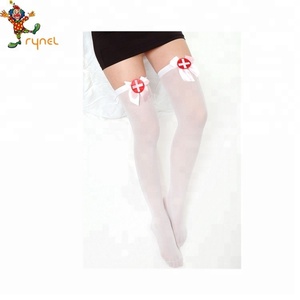<span class=keywords><strong>Opaque</strong></span> <span class=keywords><strong>Blanc</strong></span> Cuissardes <span class=keywords><strong>Bas</strong></span> Avec Rose Satin Arc Pour Femmes Filles - Product Image 2