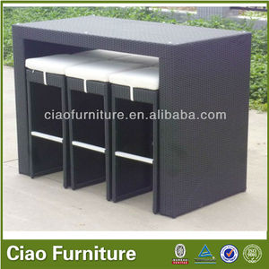 Giardino mobili bar notte pub rattan di alta tavolo e sedie - Product Image 3