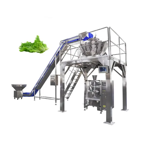 Full-Automatic Fresh Frozen Bean Sprout Lettuce Spinach Mix Salad Vegetable Packaging Machine For Pawpaw