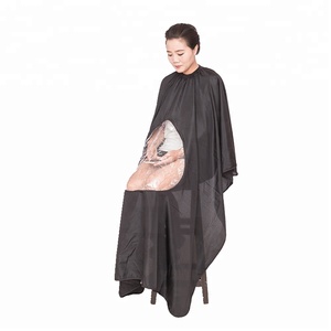 Vinnie professionnel coiffure coupe de cheveux Cape imperméable Salon de coiffure coupe de cheveux <span class=keywords><strong>tablier</strong></span> Transparent <span class=keywords><strong>PVC</strong></span> fenêtre en Polyester - Product Image 5