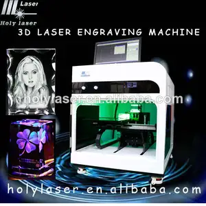 Coût- efficace grande verrerie 3d photo laser machine de gravure à l'intérieur