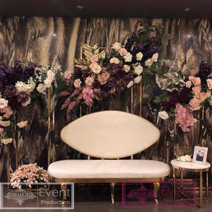 गुलाबी मखमली सोने के साथ गुलाबी मखमली सोने के स्टेनलेस स्टील फ्रेम सिंथेटिक चमड़े और स्पंज भरने - Product Image 4