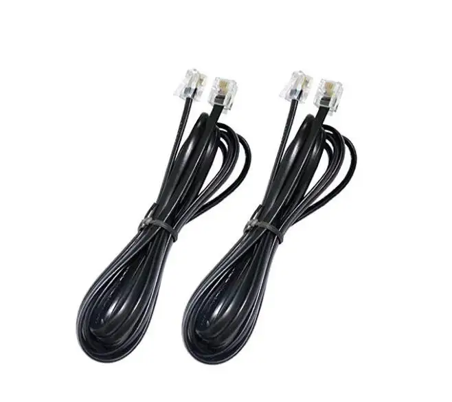 2M 6.5ft Telephone Line Extension Cord Cable Wire Male to Male RJ11 6P4C Plug Cable for Landline Telephone Fax Machine