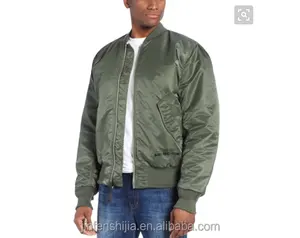 Armee grüne Männer einfarbig Ma-1 Nylon Bomber jacke Großhandel