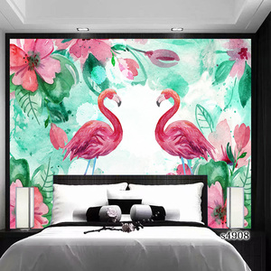 Toptan ev dekorasyon sanat boyama tuval çerçeve flamingo duvar kağıdı