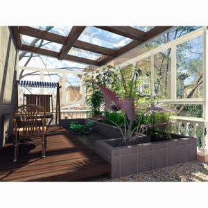 Lujo templado vidrio aislante casa <span class=keywords><strong>verde</strong></span> aluminio sala de sol - Product Image 5