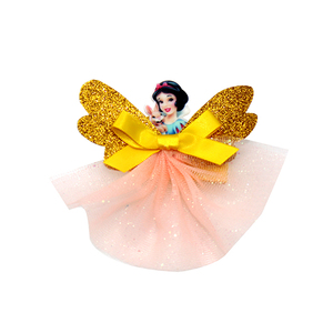 Shinny ผ้ากอซเจ้าหญิงผม Bows ปีกเลื่อมพร้อมกิ๊บติดผมสําหรับเด็กทารกเด็กวัยหัดเดินมุมออกแบบสาวอุปกรณ์เสริมผม - Product Image 5