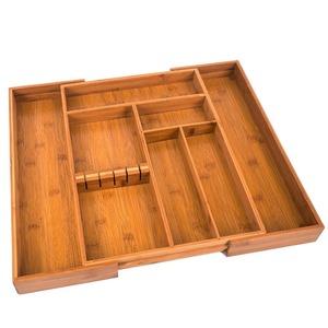 High Quality Expandable <strong>Bamboo</strong> Kitchen Cutlery <strong>Drawer</strong> Organizer <strong>Knife</strong> Holder Utensil <strong>Tray</strong> Silverware <strong>Storage</strong> <strong>Tray</strong> - Product Image 6