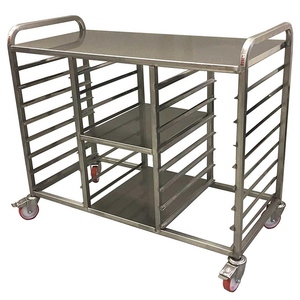201 Roestvrijstalen Assemblage Trolley 30-Tiers Dubbele Lijn Voor Bakkerijgebruik In Hotels En Restaurants