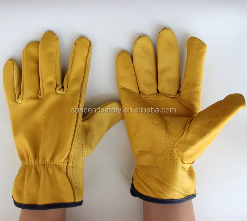 Điều khiển da guantes de cuero cừu làm việc găng tay