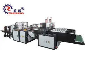 Línea de corte de producción de bolsas de basura completamente automática Songsheng, máquina de fabricación de bolsas de transporte de plástico de alta velocidad
