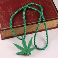 Collier avec pendentif en bois d'érable fantaisie, bijoux hip-hop africains