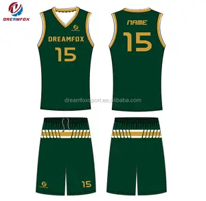 Billige benutzer definierte sublimierte Basketball uniform gelbes Design, schöne Basketball trikots/Basketball kleidung