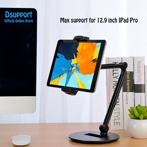 New Universal Aluminum Alloy Free-Adjusting 4-12.9 Inch Phone/Tablet <strong>PC</strong> Desktop <strong>Stand</strong> for iPad Pro Surface Book-Black Silver - Product Image 5