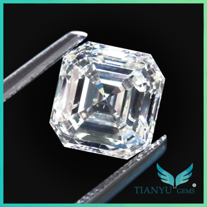 Lab grown diamants de couleur 8x9mm asscher cut toujours brillant moissanite - Product Image 4