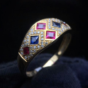 Vente en gros <span class=keywords><strong>2022</strong></span> nouveau design 18 carats or jaune pierre naturelle rubis saphir <span class=keywords><strong>bague</strong></span> pour femmes bijoux <span class=keywords><strong>de</strong></span> mode - Product Image 4