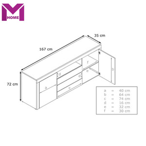 Wooden Modern <strong>White</strong> High <strong>Gloss</strong> LED Lighting <strong>Sideboard</strong> Cabinet Santiago for Living Room - Product Image 4