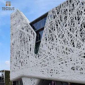 PVDF Tirai Lapisan Aluminium Tahan Api, Eksterior Bangunan Dekoratif Eksterior Pelindung Dinding