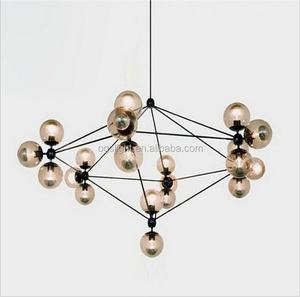 Moderna lámpara de araña de 10 globos de vidrio transparente colgante de luz para <span class=keywords><strong>el</strong></span> <span class=keywords><strong>restaurante</strong></span>/hotel accesorio de iluminación - Product Image 1