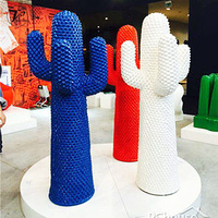 Grande statue de cactus du désert en fibre de verre, sculpture colorée pour décoration intérieure, artisanat, statue décorative en carton
