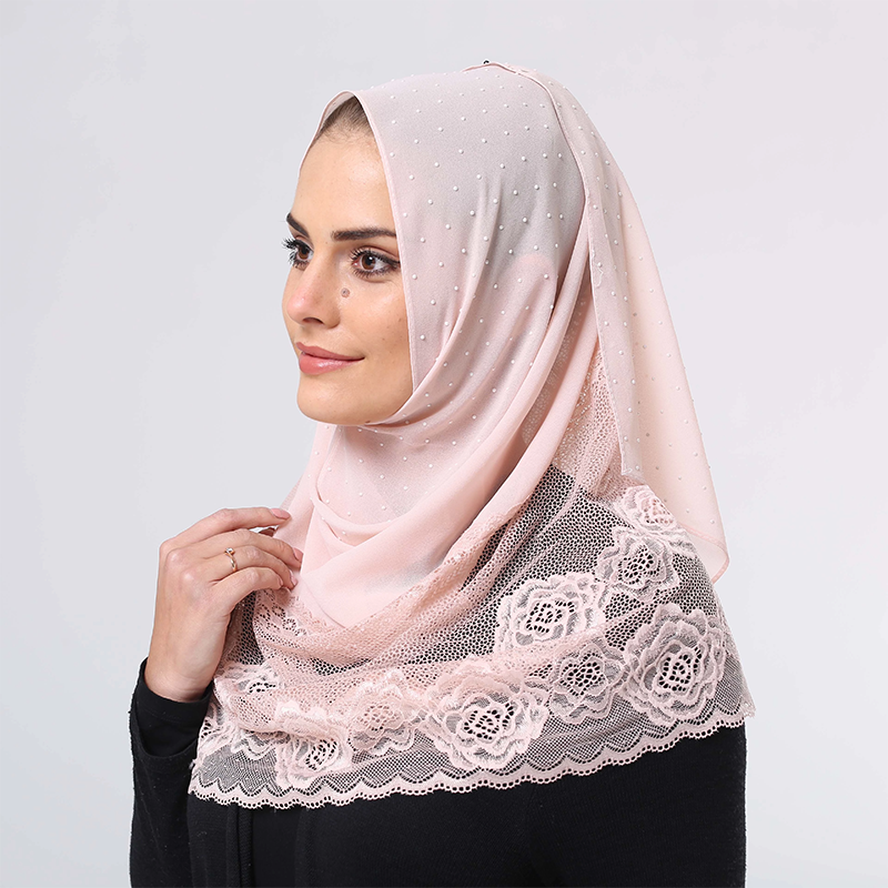 Shop Trendy Stone Lace Hijab Scarves from Dubai Wholesale