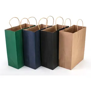 Wholesale China White Kraft Paper Shopping Bags With Handles Custom Design
