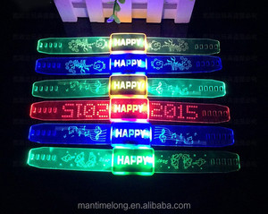 Adjustable "<strong>Happy</strong>" <strong>Letter</strong> Band Christmas Led Slap Bracelet Slap Wristband - Product Image 6