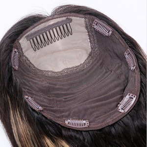 100% European Virgin Silk Base Remy <strong>Hair</strong> <strong>Topper</strong> High Quality Brazilian <strong>Hair</strong> for <strong>Women</strong> Jewish Wig <strong>Topper</strong> - Product Image 6