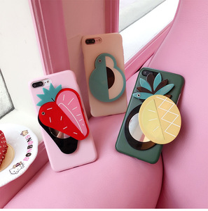 2018 nuevos accesorios <span class=keywords><strong>del</strong></span> teléfono 3D fruta silicona espejo suave caso <span class=keywords><strong>del</strong></span> teléfono móvil para el iPhone 6 S 7 8 más X - Product Image 1