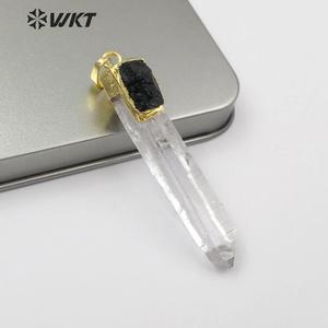 WT-P1447 <span class=keywords><strong>de</strong></span> cuarzo chapado en oro <span class=keywords><strong>de</strong></span> 18K con <span class=keywords><strong>turmalina</strong></span> negra, piedra Natural <span class=keywords><strong>de</strong></span> nuevo diseño, venta al por mayor - Product Image 3