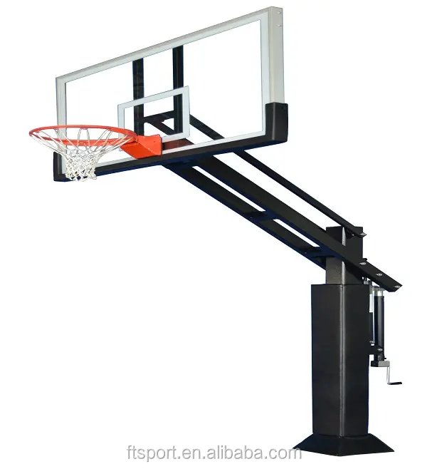 アルミフレームと強大なガラスを備えた地下調節可能なバスケットボールスタンド