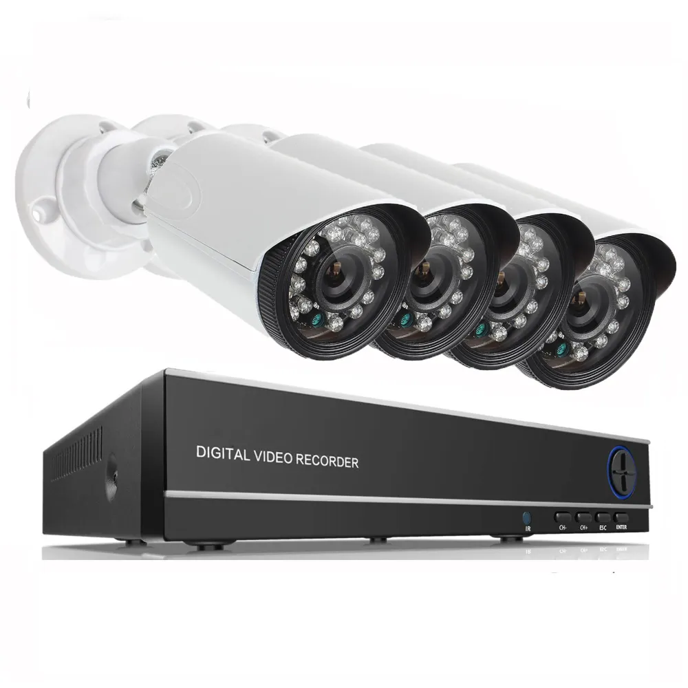 4ch 1080p 2MP 야외 cctv 카메라 1080n dvr 감시 시스템