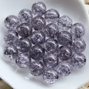Sparkly Transparant Crackle Ronde Acryl Kralen Chunky Clear Plastic Gumball Ballen Voor Sieraden Maken