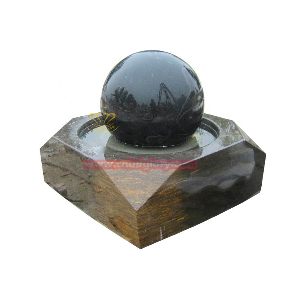 Outdoor garden water feature decor sculpture black Marble Ball pool Water Fountains