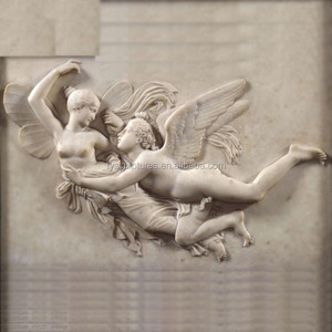 Famoso Bas-Relief in Marmo Stile Occidentale con Figura di Angelo con Ali per Ornamento Interno di Palazzi e Musei - Product Image 2