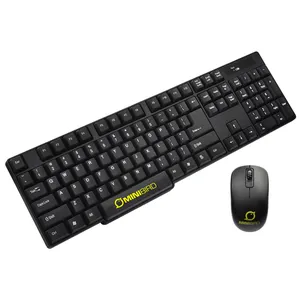 Set Keyboard dan Mouse Kombo Nirkabel Coklat Kualitas Bagus Sederhana Pabrik OEM