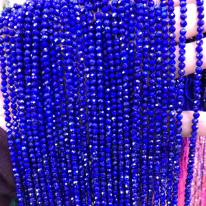 small sizes round faceted lapis lazuli beads