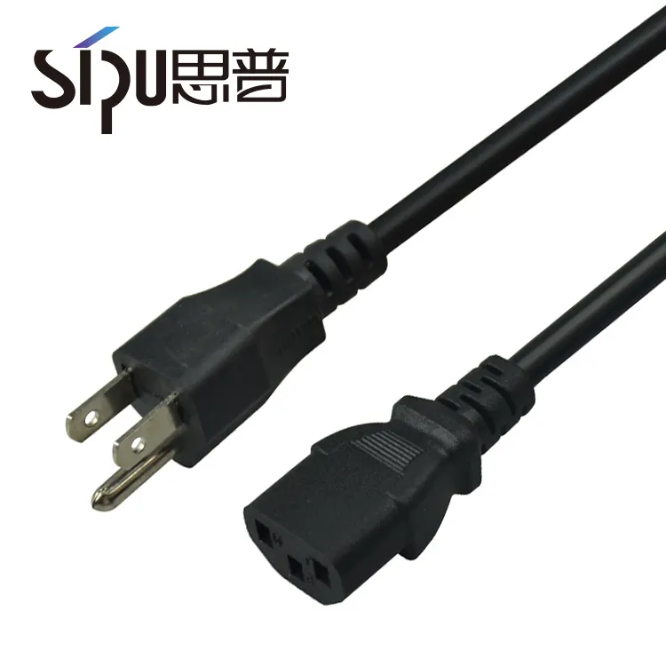 SIPU high quality 220v USA ac power cord 3 pin plug pc projector computer power cable us