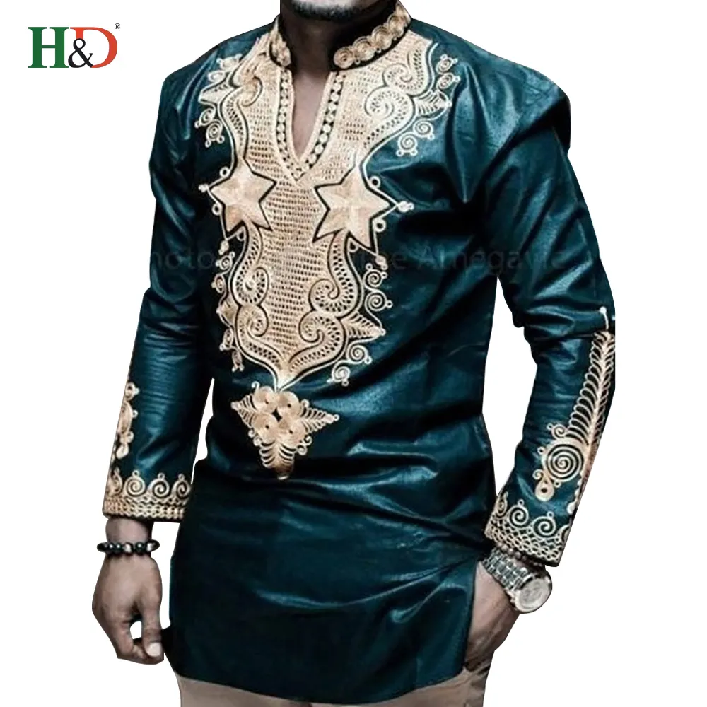 H & D caliente, mejor venta al por mayor de la fábrica de China precio camisa tradicional, venta al por mayor vestido Africana camisas para hombres