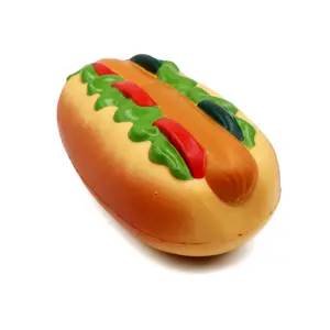 Calming PU foam hot dog toy for relax and fun