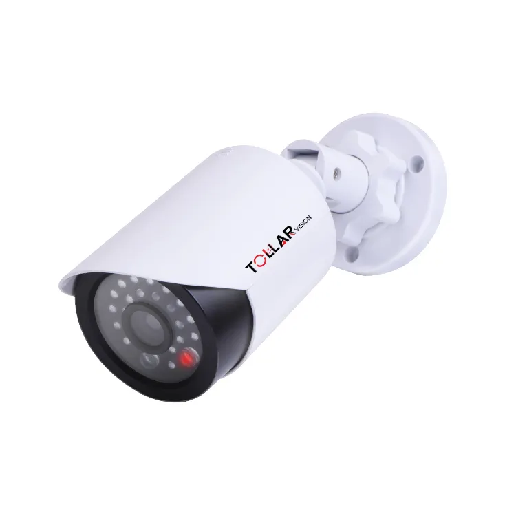 Noite Sistema de Vigilância CCTV Luz Vermelha Piscando LEDs Manequim Câmera de Segurança Com Gravação de Aparência Realista